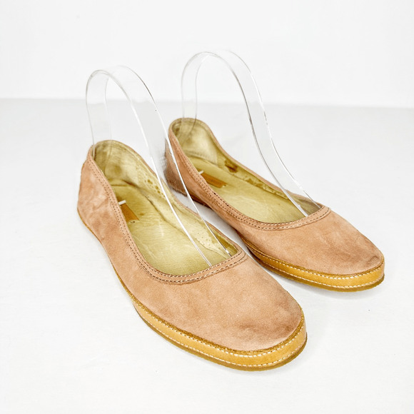 FRYE Tegan Ballet Flats nubuck leather pink soft slip on womens 6.5 - Picture 1 of 7